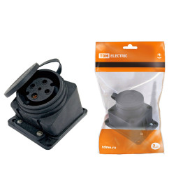 Розетка настенная с загл. наклон. каучук 3Р+РЕ 32А 380В IP44 TDM SQ0612-0009