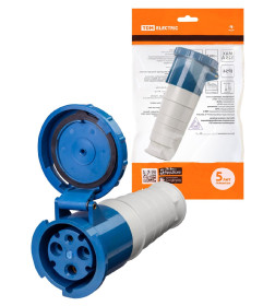 Розетка 233 переносная 2Р+РЕ 63А 220В IP54 TDM SQ0603-0016