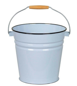 Ведро эмалированное 12,0 л без крышки, деревянная ручка 2с27 серо-голубое СтальЭмаль