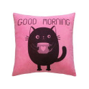 Подушка декоративная 35x35 см (светло-розовый, черничный) MATEX MEOW (37-880) 