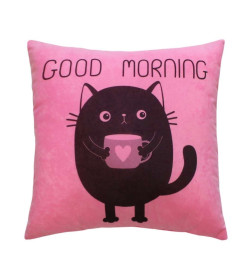 Подушка декоративная 35x35 см (светло-розовый, черничный) MATEX MEOW