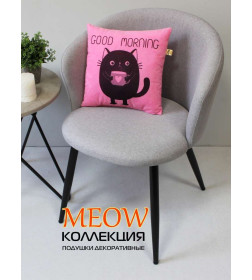 Подушка декоративная 35x35 см (светло-розовый, черничный) MATEX MEOW