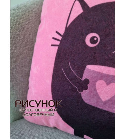 Подушка декоративная 35x35 см (светло-розовый, черничный) MATEX MEOW