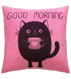 Подушка декоративная 35x35 см (светло-розовый, черничный) MATEX MEOW