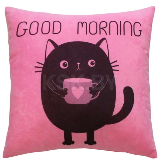 Подушка декоративная 35x35 см (светло-розовый, черничный) MATEX MEOW (37-880) 
