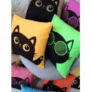 Подушка декоративная MATEX MEOW. Размер: 35x35 Цвет: горчичный, черничный (37-897) 