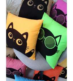 Подушка декоративная MATEX MEOW. Размер: 35x35 Цвет: абрикосовый