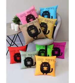 Подушка декоративная 35x35 см (светло-розовый, черничный) MATEX MEOW