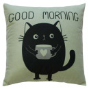 Подушка декоративная 35x35 см (серо-зеленый, черничный) MATEX MEOW 24-835 (24-835) 