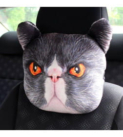 Подголовник дополнительный "Кот красные глаза" 30x25 см (серый, красный) MATEX ANIMALS 27-027