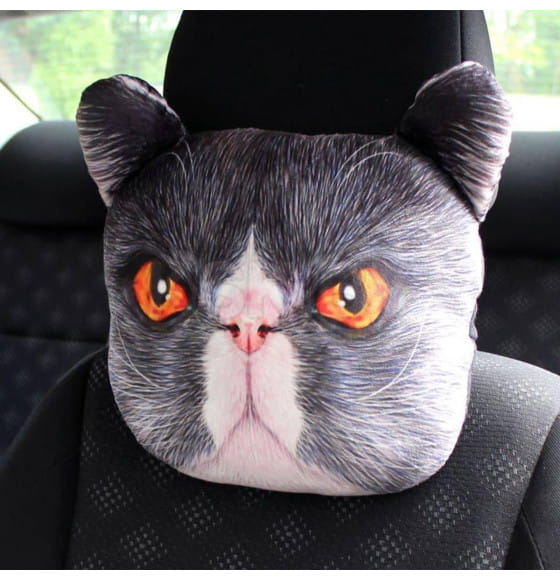 Подголовник дополнительный "Кот красные глаза" 30x25 см (серый, красный) MATEX ANIMALS 27-027 (27-027) 