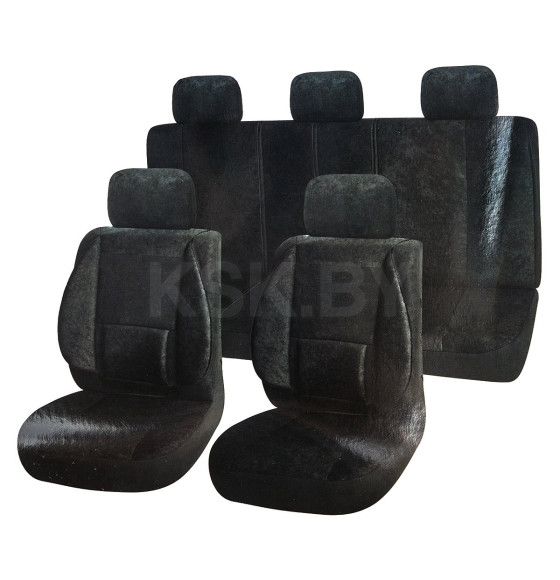 Чехлы сиденья велюр черный (11 предметов) SKYWAY Protect Plus-10 S01301074 (S01301074) 