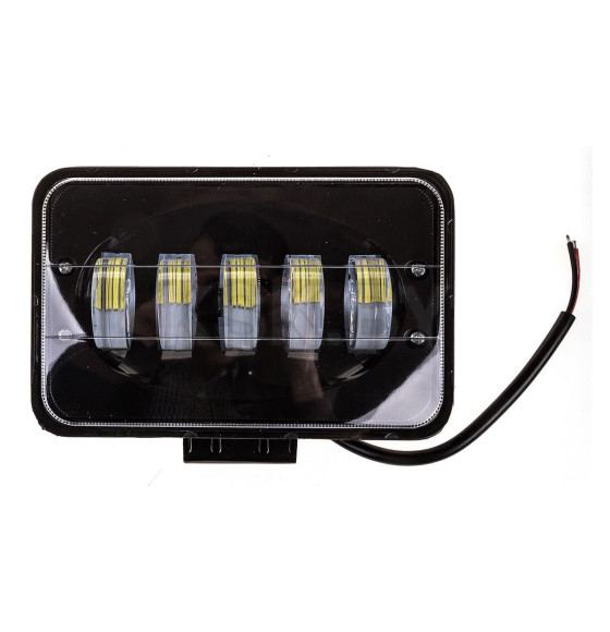 Фара светодиодная OFF ROAD 165х105(120)х80 мм прямоугольная 12V/24V 50W 6000К (5 диодов, дальний) SKYWAY S07201067 (S07201067) 