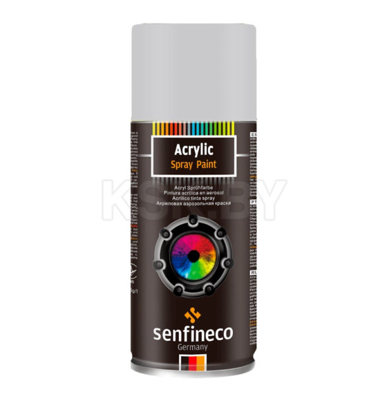 Краска аэрозольная акриловая серебро 400 мл Senfineco Paint Acrylic 800°C High Tem. Silver (4202) 