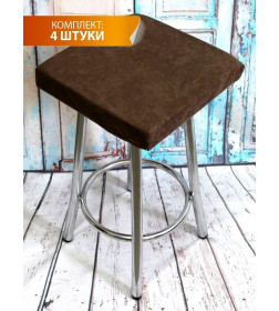 Подушка для сиденья 33x33 см коричневый (комплект 4 шт.) MATEX VELOURS CUADRO 46-615