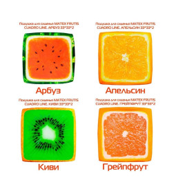 Подушка для сиденья 33x33 см оранжевый/красный/зеленый (комплект 4 шт.) MATEX FRUTIS CUADRO 64-398
