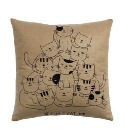 Подушка декоративная "Cute Cat" 35x35 см (кофейный, черный, темно-розовый) MATEX MEOW 62-721