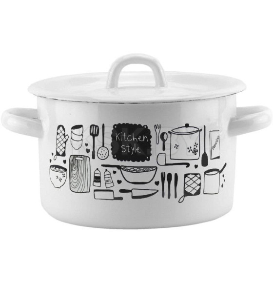 Кастрюля эмалированная 2,0 л Kitchen Эмаль 01-1610/4М (01-1610/4М) 