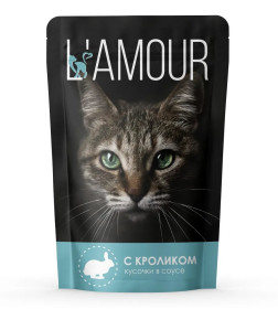 Корм для кошек Кролик в соусе ТМ "L`AMOUR" (пауч-пакет) 75г