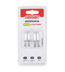Автолампа W21/5W 12V 21/5W без цоколя W3*16q 2-конт 440/35Лм 2500К (2 шт.) СПУТНИК SKYWAY