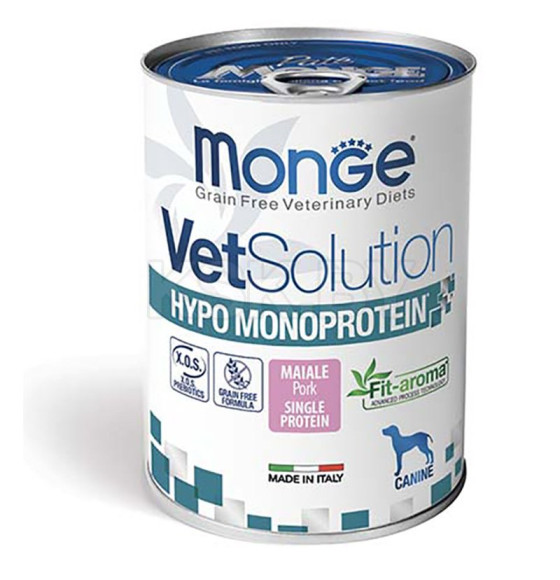 Ветеринарная диета Monge VetSolution Dog Hypo Monoprotein PORK Гипо монопротеин со свининой для собак для снижения реакции пищевой (70082020) 