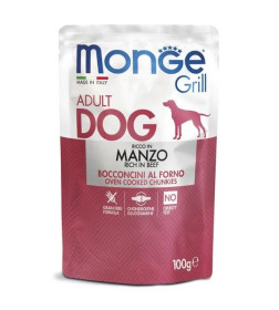Влажный корм Monge Dog Grill для собак с говядиной, паучи 100 г
