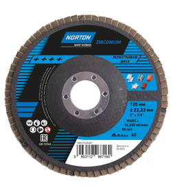 Диск лепестковый шлифовальный 125мм Р40 Цирконий NORTON