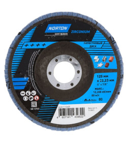 Диск лепестковый шлифовальный 125мм Р80 Цирконий NORTON