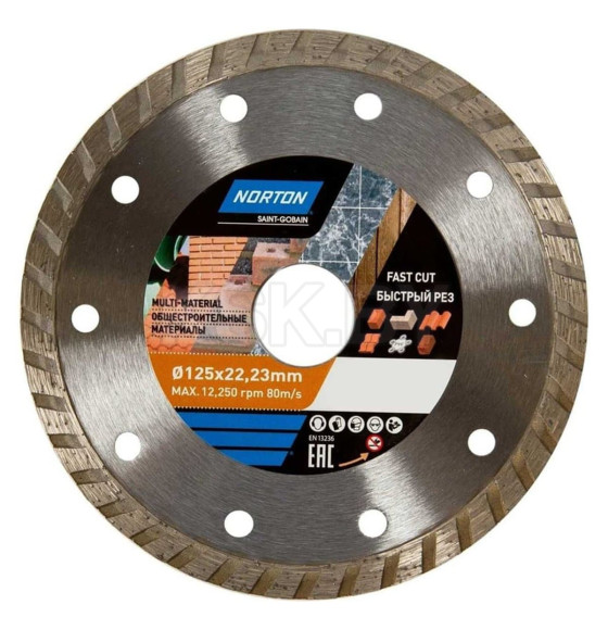 Диск алмазный 125х22,23мм Multi-material NORTON  (70184603362) 
