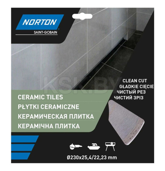 Диск алмазный 230х22,23мм по керамике NORTON  (70184601277) 