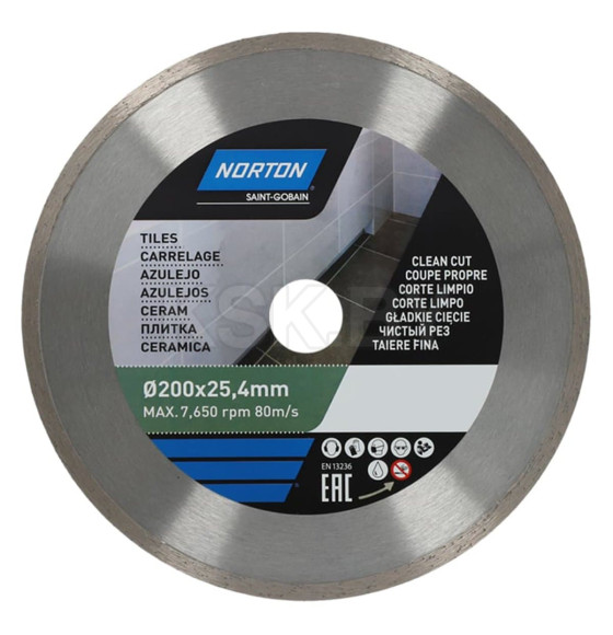 Диск алмазный 200х25,4мм по керамике NORTON  (70184602159) 