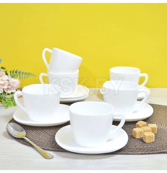 Чайный набор (12пр.) 210 мл FXB210-12 WHITE стеклокерамика Lavenir (99217) 