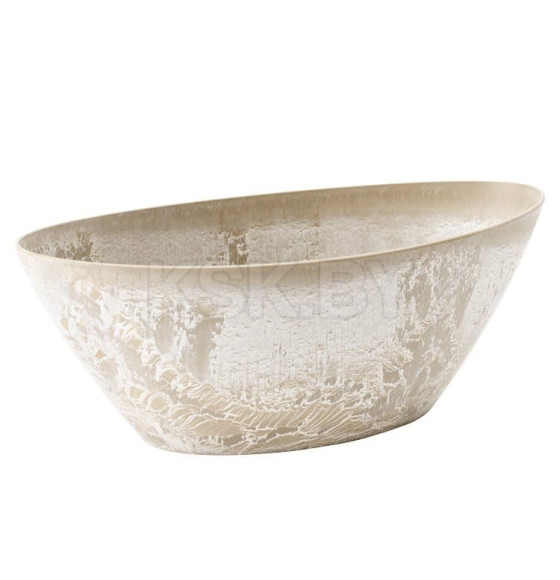 Кашпо МИКРИТ овальное 3,4л - бежевый слайн М 3109 (М 3109) 