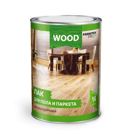 Лак для пола и паркета высокопрочный тик FARBITEX PROFI WOOD, 0,8 л (4300009374)