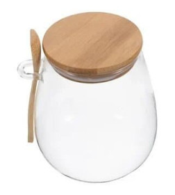 Банка для сыпучих продуктов (1,105 л) (101759) с бамбуковой крышкой и ложкой