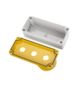 Корпус КП103 c козырьком для кнопок, 3 места, ABS желтый, IP66 TDM SQ0705-0013