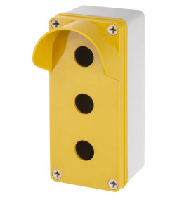 Корпус КП103 c козырьком для кнопок, 3 места, ABS желтый, IP66 TDM SQ0705-0013
