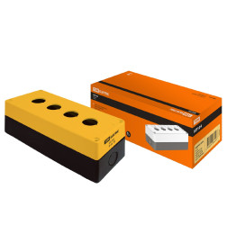 Корпус КП104 для кнопок, 4 места, желтый, IP54 TDM SQ0705-0009