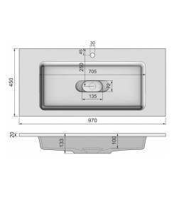 Умывальник мебельный Madera Modul 100