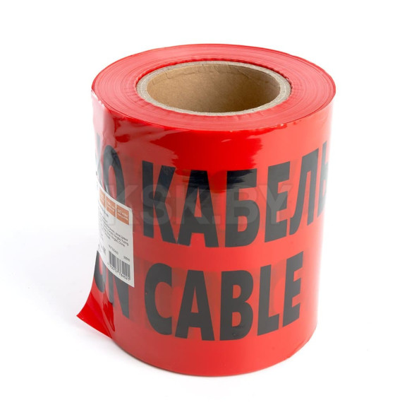 Лента сигнальная ОСТОРОЖНО КАБЕЛЬ, 150мм*100 м,90mic, красный INTP10-150-100 |39916| Stekker (39916) 
