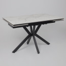 Стол AV 2111, МДФ+керамика, раздвижной 1200 (1800)*800 натуральный, глянцевый GOLD JADE/черный (119670) 