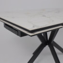 Стол AV 2111, МДФ+керамика, раздвижной 1200 (1800)*800 натуральный, глянцевый GOLD JADE/черный (119670) 