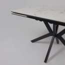 Стол AV 2111, МДФ+керамика, раздвижной 1200 (1800)*800 натуральный, глянцевый GOLD JADE/черный (119670) 