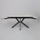 Стол AV 2111, МДФ+керамика, раздвижной 1200 (1800)*800 натуральный, глянцевый GOLD JADE/черный (119670) 