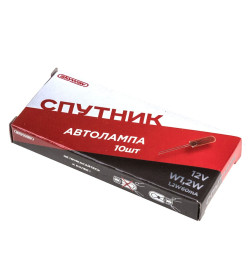 Автолампа W1,2W 12V 1,2W с усиками без цоколя 1-конт 4Лм 1000К СПУТНИК SKYWAY 60 мА