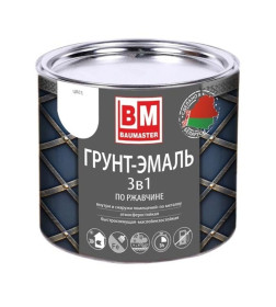 Грунт-эмаль по ржавчине 3 в 1 "BAUMASTER", синяя RAL 5005, 0,8 кг
