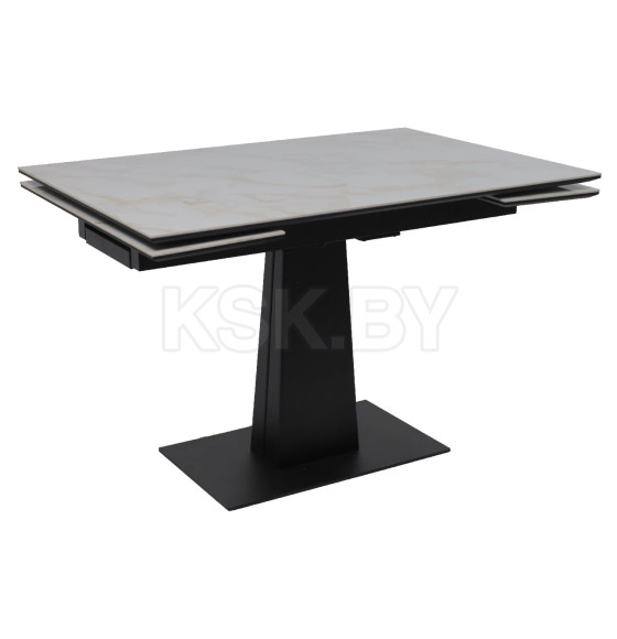 Стол AV 2119, МДФ+керамика, раздвижной 1200 (1800)*800 белый, глянцевый CARLA LARKIN /черный (119680) 