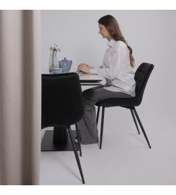 Стол AV 2119, МДФ+керамика, раздвижной 1200 (1800)*800 белый, глянцевый CARLA LARKIN /черный