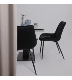 Стол AV 2119, МДФ+керамика, раздвижной 1200 (1800)*800 белый, глянцевый CARLA LARKIN /черный