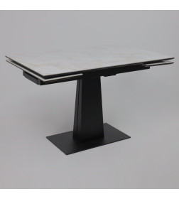 Стол AV 2119, МДФ+керамика, раздвижной 1200 (1800)*800 белый, глянцевый CARLA LARKIN /черный